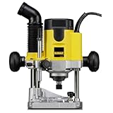 Dewalt 1.100 Watt Oberfräse DW621 (Konstante Drehzahl durch Vollwellenelektronik, Sanftanlauf, feinjustierbare Frästiefeneinstellung, Spindelarretrierung, Alu-Druckgussgehäuse mit präziser Führung)