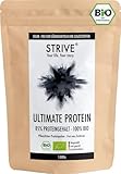 ULTIMATE PROTEIN 100% BIO Vegan - 1Kg - Neutral - 85% Proteingehalt mit allen essenziellen Aminosäuren - Pflanzliches Bio Eiweißpulver aus Reis Erbse Hanf, DE-ÖKO-039, ohne Soja und Süßungsmittel