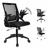 FlamingoCasa Bürostuhl ergonomisch schwarz schreibtischstuhl: Ergonomischer büro mesh drehstuhl mit Rollen - Kinder Stuhl mit armlehne für Schreibtisch