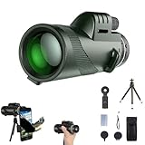 Stscope 360 Monocular Set, High Powered Monocular Set for Adults, with Phone Adapter & Tripod, for Bird Watching, Camp, Travelling Concert (80 * 100,Green)