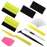 Yuanchu Rakel Für Folie, 18 Stück Vinylfolie Installations Applikator Kits Scheiben Tönung Folie Auto Folierung Rakel Window Film Fensterfolien Küche Folieren Filzrakel Möbelfolie Cuttermesser