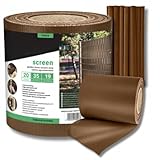 STYLIZER Sichtschutz Garten Zaun 19cm x 35m - Sichtschutzstreifen für Doppelstabmatten PVC 450g/m² - Balkonsichtschutz Kompletsett mit 20 Klipsen - Sichtschutzzaun UV-beständig & Wetterfest, Braun