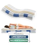 AM Qualitätsmatratzen - Latex-Matratze 90x200cm - H3 - Latex-Taschenfederkernmatratze - Matratze mit integrierter 4cm Latex-Auflage - 24cm Höhe - Made in Germany
