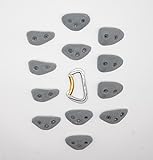 Rock Holds 12 Crimps zum Anschrauben, für Klettern, Wand, Bouldern, Fitnessstudio, Grau