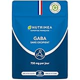 GABA 750 mg/Tag ohne Hilfsstoffe | Anti Stress & Angst, Ruhe und Gelassenheit, erholsamer Schlaf | Doypack 60 vegane Kapseln | Französisches Produkt | Nutrimea