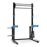 CAPITAL SPORTS Amazor Eco Power Rack - Squat Rack mit Safety Spotter: max. 400 kg, Half Rack mit J-Cups: max. 350 kg, Klimmzugstange: max. 150 kg, Dual-Landmine: 30/50 mm, schwarz/blau