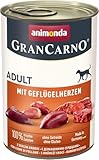 animonda GranCarno Adult mit Geflügelherzen (6 x 400 g), Hunde Nassfutter für ausgewachsene Tiere, Nassfutter für Hunde mit 100% frischen, fleischlichen Zutaten, Hundefutter ohne Getreide