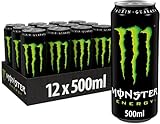 Monster Energy - koffeinhaltiger Energy Drink mit klassischem Energy-Geschmack - in praktischen Einweg Dosen (12 x 500 ml)