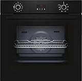 NEFF B2CVG6AK3, N30, Einbau-Backofen mit Dampfunterstützung, LED-Display, Base Steam, 3D Heißluft, Circo Therm, manuelles EasyClean, Pyrolyse-Selbstreinigung, Kindersicherung, 60 x 60 cm, Schwarz