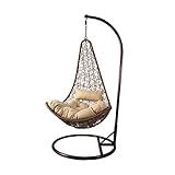 Mondo Viro Hängesessel Rat aus Metall mit Kissen, 95 x 95 cm, Höhe 195 cm (Écru)