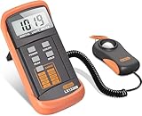 Digital Luxmeter, Dr.meter Tragbare Belichtungsmesser mit 360º Drehbarem Sensor und LCD Display Lichtmessgerät Bereich bis zu 200.000 Lux Schnelle und Präzise Messung (Inklusive Batterie)
