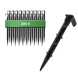 GARDENIX Gartenschlauch Anker 200 Stück - Befestigungsanker für Tropfschlauch Erdspiess Bewässerung - Ø 16mm - Perlschlauch Steckgabel Stabil & Bruchfest, Lange Haltbarkeit, Erdanker Bodenanker