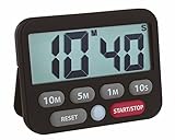 TFA Dostmann Digitaler Timer und Stoppuhr, 38.2038.01, Zeit bis 99min 50sec, extra-lauter Alarm, einfache und schnelle Zeiteingabe, schwarz