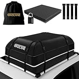 GADLANE Autodachtasche - 15 Kubikfuß wasserdichte Dachbox für Autos mit/ohne Dachträger, Anti-Rutsch-Matte, 4 stabile Gurte, Zahlenschloss, Aufbewahrungstasche (Schwarz)