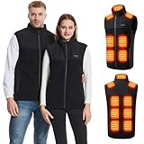 Avarmora Heizweste Beheizbare Weste Fleece Beheizte Weste für Herren Damen mit 3 Einstellbaren Temperaturen 13 Heizzone Elektrische Beheizbare Jacke Heizweste für Outdoor Skifahren Motorrad Angeln