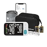 CheckMe Blutdruckmessgerät Oberarm Bluetooth, auch für Schwangere & Diabetiker,Digital Oberarm-Blutdruckmessgeräte Arrhythmie-Erkennung&Pulsmessung,App für iOS/Android,Manschette 22-45cm