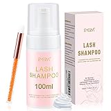 100ML Wimpernshampoo mit Bürste Wimpern Extensions Shampoo Für Salon Wimpernschaum Reiniger 100Ml Heimanwendung Wimpern Shampoo Eyelash Cleanser Lash Shampoo by EMEDA