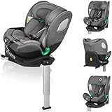 LIONELO BRAAM i-Size Kindersitz 360o drehbar für Kinder 0-36kg, Vorwärts- und rückwärtsgerichtete Montage, ISOFIX+ Stützfuß, Verstellbare Kopfstütze und Rückenlehne, Reduktionseinlage