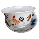 Ipetboom Kreative Porzellan Teetasse Chinesischer Stil Kompakt und Tragbar für Grünen Schwarzen und Jasmintee Dekorativ für Zuhause und Büro Vielseitiges Teegeschirr für Teeliebhaber