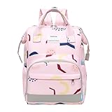 Diaper Bags, tragbar, multifunktional, für Babys, große Kapazität, wasserdicht, Reise-Rucksack mit komfortablem Design, ideal für Mütter, Dads, Elternteile, Rosa, Se référer au descriptif
