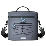 Kühltasche 15L–Leichte, tragbare & isolierte Picknicktasche für Strand, Camping, Reisen & Alltag | Thermotasche mit wasserdichtem Design, ideal als Kühlkorb für Lebensmittel & Getränke, Grau