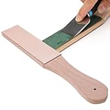 Leder-Streichriemen, Paddel-Streichriemen, doppelseitig, ergonomischer Griff, Küchenschneider, Schärfer für Holzbearbeitung, Meißel, Honwerkzeuge