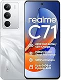 realme C71 Smartphone, Akku mit 6000 mAh, AI-Kamera mit 50 MP, 120 Hz 6,67 Zoll AMOLED Display, UNISOC T7250, 8 GB + 256 GB Telefon, Dual SIM Android 15, NFC IP54, Weiß