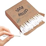 AOEVUIR 100 Pcs Bambus Wattestäbchen 100% Plastikfrei Biologisch abbaubar Umweltfreundliche Ohrenstäbchen