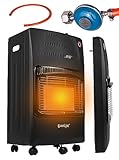 MalTec Gasheizofen Heizgerät GAS-5000Wt, Klappbarer, Einstellbare Heizung Strahler Gasheizer 4,2 kW Schutz vor Überhitzung und Umkippen