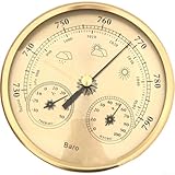 ZAMETTER Wetterstation Thermometer/Hygrometer und Barometer-Typ/Barometer mit Thermometer-Hygrometer, 130 mm