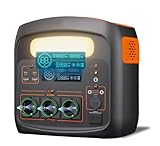 Tragbare Powerstation 1200W (Power Lifting 2400W), 1102,5Wh, LiFePO4 Akku, 0-100% in 90 Min. aufgeladen, USB-C, AC, DC-Ausgang, PD 100W Solarladung, für Camping, Wohnmobil, Outdoor