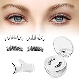 SSKHE Natürliches magnetisches Wimpern-Set mit Applikator, 2 Paar, wiederverwendbares Wimpern-Set mit Applikator, einfach zu tragen und zu entfernen, kein Kleber erforderlich