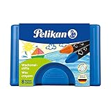 Pelikan 722959 - Wachsmalstifte, Kunststoff-Etui mit 8 dicken runden Stiften und Schaber