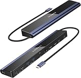 USB C Docking Station Dual Monitor 4K@60Hz - 12-in-1 Laptop Dockingstation mit 2 × HDMI 3.0, 100W PD, 6 × USB, SD/TF, Ethernet, Thunderbolt 3/4 Hub für Windows/Lenovo/Dell/HP/ASUS/Surface usw.