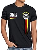 style3 Deutschland Herren T-Shirt EM 2024 Germany Fußball Europameisterschaft Trikot Spieler, Größe:M, Farbe:Schwarz