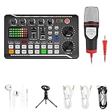 DJ Mischpult, Spezielles Soundkartenmikrofon for Live Broadcast F998-Karte mit (optionalem) Audio-Interface mit DJ-Mixer-Effekten und Sprachwechsler(Delayed Bubble)