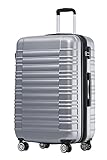 BEIBYE Zwillingsrollen Reisekoffer Koffer Trolleys Hartschale M-L-XL-Set (Silber, L)