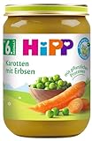 HiPP Bio Gemüse Karotten mit Erbsen, 6er Pack (6 x 190 g)