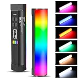 PULUZ 600LUX Videoleuchte RGB Lichtstab Fotografie,Magnetisch LED Fotografie Volle Farbe Licht,2500K-900K, CRI95+, Full Color, Helligkeit 0–100% einstellbar, 20 Effekte für TikTok,Vlog,YouTube,Fotogra