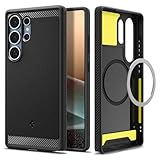 Spigen Rugged Armor MagFit Hülle für Samsung Galaxy S25 Ultra, Kompatibel mit MagSafe -Schwarz