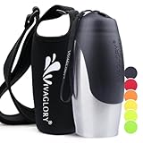 VIVAGLORY 750 ml Edelstahl Trinkflasche für Hunde & Neopren Flaschenträger Kombination, Hundetrinkflasche und Wasserflaschenhalter, Ideal für Wandern, Reisen mit Haustieren