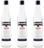 Ouzo Pilavas Nektar 3x 0,7l 38% Vol. | Sehr milder Ouzo aus Patras | + 20ml Jassas Olivenöl