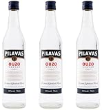 Ouzo Pilavas Nektar 3x 0,7l 38% Vol. | Sehr milder Ouzo aus Patras | + 20ml Jassas Olivenöl