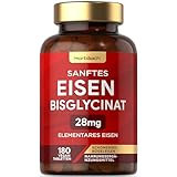 Eisen Hochdosiert 28mg | Für Immunsystem, Energiestoffwechsel & Blutbildung (EFSA) | Aus Eisenbisglycinat | 180 Eisentabletten | Vegane | Iron Supplement | by Horbaach