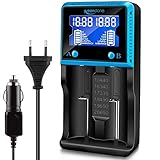 Akku Ladegerät 18650 Universal, Keenstone LCD Smart Schnell Aufladen Batterieladegerät für NI-MH NI-CD AA AAA Li-Ion LiFePO4 IMR 18650 21700 26650 RCR123