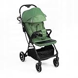 Kidnort Fjällräv Buggy Kinderwagen bis 22 kg, Leicht, Einhand-Faltbar, 4-fach Verdeck mit Fenster, 360° Gel-Räder gefedert, 5-Punkt-Gurt, inkl. Zubehör (Regenschutz, Fußsack, Moskitonetz) (Grün)