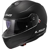 LS2 Helm Strobe II FF908 Mattschwarz Größe L | Klares Visier | Klapphelme | Schnappverschluss | Kunststoff | geeignet für Mofa, Moped, Motorrad, Roller