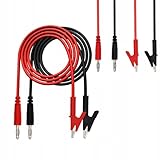 Rosfix Messleitungen für Multimeter – Krokodilklemmen 1000V 15A 100cm | PVC-Isolierung, Kupferklemmen | Elektrische Tests | Laborgeräte