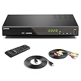 1080P HD Blu-ray Player für TV, Kompakter Bluray Player DVD Player mit HDMI/Koaxial/AV-Porta, Unterstützt USB-Eingang, Blu-ray Region B/2, 1-6 DVD Region (mit HDMI & AV Kable)