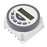 DAZZLEEX TM619 Digitaler Zeitschaltuhr, 12 V/24 V/110 V/220 V Eingang, programmierbar rund um die Uhr, eingebauter Akku, Backup-Speicher, LCD-Display mit LED-Anzeige (12 V)
